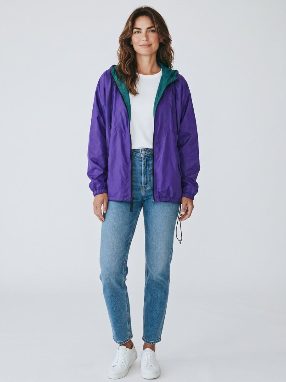 Helly Hansen Purple Hooded Waterproof Rain Jacket Vintage 90s